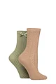 Women's 2 Pair Charnos Pelerine and Rib Socks - Natural