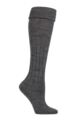 Ladies 1 Pair Charnos Turn Over Cuff Wool Boot Socks - Charcoal