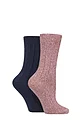 Women's 2 Pair Charnos Cosy Bamboo Socks - Berry