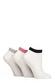 Women's 3 Pair Charnos Organic Cotton Active Trainer Contrast Top Socks - Navy