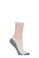 Ladies 1 Pair Charnos Mercerised Cotton Rib Socks - Blue Mix