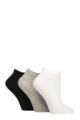 Ladies 3 Pair Charnos Organic Cotton Active Trainer Socks - Black