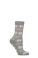 Women's 1 Pair Charnos Christmas Design Slipper Socks - Grey Fairisle