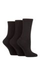 Ladies 3 Pair Charnos Organic Cotton Ankle Socks - Black
