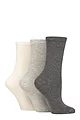 Women's 3 Pair Charnos Organic Cotton Ankle Socks - Grey