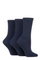 Ladies 3 Pair Charnos Organic Cotton Ankle Socks - Navy