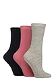 Women's 3 Pair Charnos Organic Cotton Ankle Socks - Blue Mix