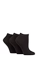 Women's 3 Pair Charnos Organic Cotton Trainer Socks - Black