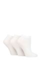 Ladies 3 Pair Charnos Organic Cotton Trainer Socks - White