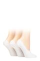 Ladies 3 Pair Charnos Organic Cotton Invisible Trainer Socks - White