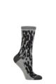 Ladies 1 Pair Charnos Bamboo Leopard Print Socks - Grey