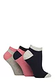 Women's 3 Pair Charnos Organic Cotton Contrast Trainer Socks - Navy