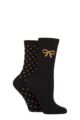 Women's 2 Pair Charnos Sparkle Spot and Bow Socks - Black