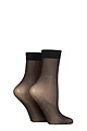 Women's 2 Pair Charnos 10 Denier Sheer Ankle Highs - Black