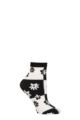 Ladies 1 Pair Trasparenze Chamomile Floral Check Socks - Black / White