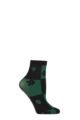 Ladies 1 Pair Trasparenze Chamomile Floral Check Socks - Petrol