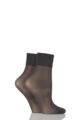 Ladies 2 Pair Charnos 15 Denier Trouserwear Ankle Highs - Barely Black