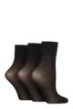 Ladies 3 Pair Charnos 15 Denier Sheer Ankle Highs - Black