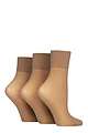 Women's 3 Pair Charnos 15 Denier Sheer Ankle Highs - Sherry