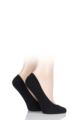 Ladies 2 Pair Charnos Ballerina Footsies with Gripper - Black