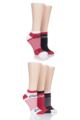Ladies 5 Pair Coca Cola Low Cut Trainer Socks - White  /  Red  /  Black