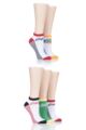 Ladies 5 Pair Coca Cola Low Cut Trainer Socks - Assorted