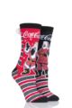 Ladies 2 Pair Coca Cola Santa Crew Socks - Santa