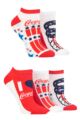 Ladies 5 Pair Coca Cola Stars and Stripe Shoe Liner Socks - Multi
