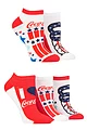 Women's 5 Pair Coca Cola Stars and Stripe Shoe Liner Socks - Multi