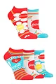 Women's 5 Pair Coca Cola Flowers Shoe Liner Socks - Multi