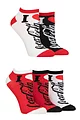 Women's 5 Pair Coca Cola Love Shoe Liner Socks - Red / White / Black