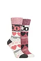 Women's 2 Pair Coca Cola Love Cosy Socks - Pink / Cream / Black