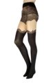 Ladies 1 Pair Trasparenze Clover Strap Effect Mock Hold Up Tights - Cosmetic