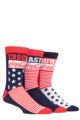 Mens 3 Pair Coca Cola Stars and Stripes Cotton Socks - Multi