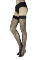 Women's 1 Pair Trasparenze Compass Rose Hold Ups - Black
