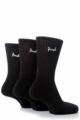 Mens 3 Pair Pringle 12-14 Big Foot Socks for Larger Feet - Cotton Sports Black