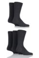 Mens 5 Pair Farah Classic Everyday Plain and Argyle Jacquard Cotton Socks - Charcoal