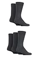 Mens 5 Pair Farah Classic Everyday Plain and Argyle Jacquard Cotton Socks - Charcoals
