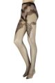 Ladies 1 Pair Trasparenze Curry Floral Net Tights - Black