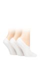Ladies 3 Pair Glenmuir Cushioned Bamboo Shoe Liners - White