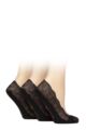 Women's 3 Pair Glenmuir Lace Shoe Liner Socks - Black