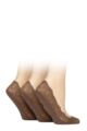 Women's 3 Pair Glenmuir Lace Shoe Liner Socks - Nude 3
