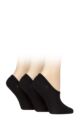 Women's 3 Pair Glenmuir Mesh Shoe Liner Socks - Black