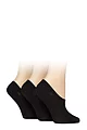 Women's 3 Pair Glenmuir Mesh Shoe Liner Socks - Black