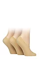 Women's 3 Pair Glenmuir Mesh Shoe Liner Socks - Beige