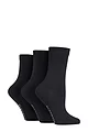 Women's 3 Pair Glenmuir Classic Plain Bamboo Socks - Black