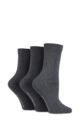 Ladies 3 Pair Glenmuir Classic Plain Bamboo Socks - Grey