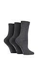 Women's 3 Pair Glenmuir Classic Plain Bamboo Socks - Grey