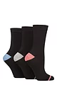 Women's 3 Pair Glenmuir Contrast Heel and Toe Bamboo Socks - Black Pink / Grey