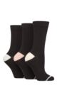Women's 3 Pair Glenmuir Contrast Heel and Toe Bamboo Socks - Cream / Salmon / Blue